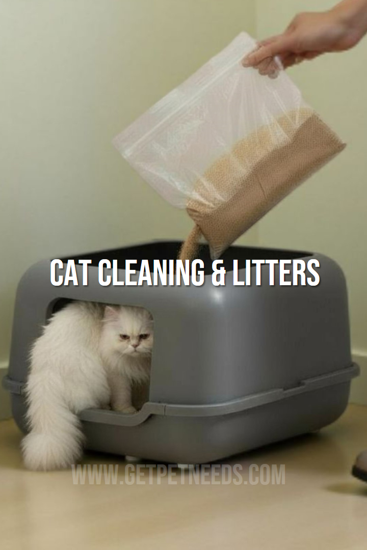 Cat cleaning, potty & litters