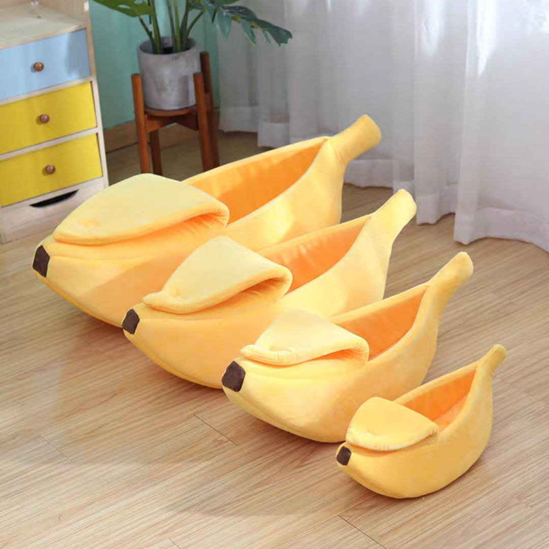 Banana Shaped Pet House, Banana Shaped Cat House. Semi Enclosed Cat Bed.