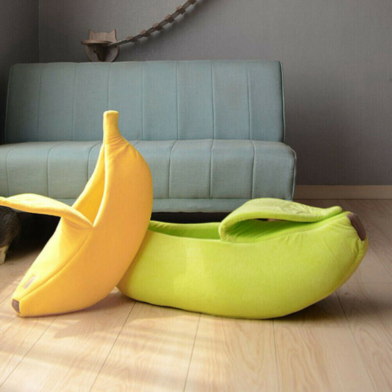 Banana Shaped Pet House, Banana Shaped Cat House. Semi Enclosed Cat Bed.