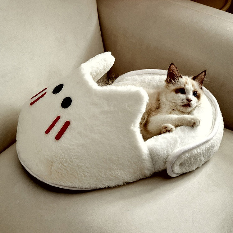 Pet Slipper Bed, Winter Warmth Dog Cat Bed, Soft Cozy Cushion Cute Cat Beds for Indoor.