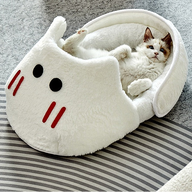 Pet Slipper Bed, Winter Warmth Dog Cat Bed, Soft Cozy Cushion Cute Cat Beds for Indoor.