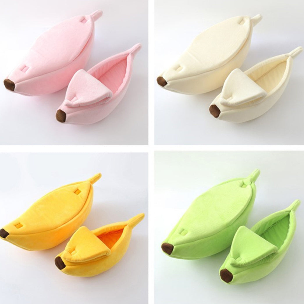 Banana Shaped Pet House, Banana Shaped Cat House. Semi Enclosed Cat Bed.