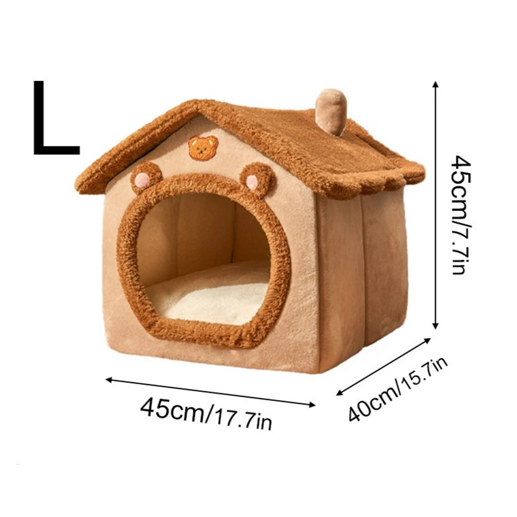 Foldable Pet House Removable Washable Cat Bed Indoor Warm Dog with Pet Bed House.