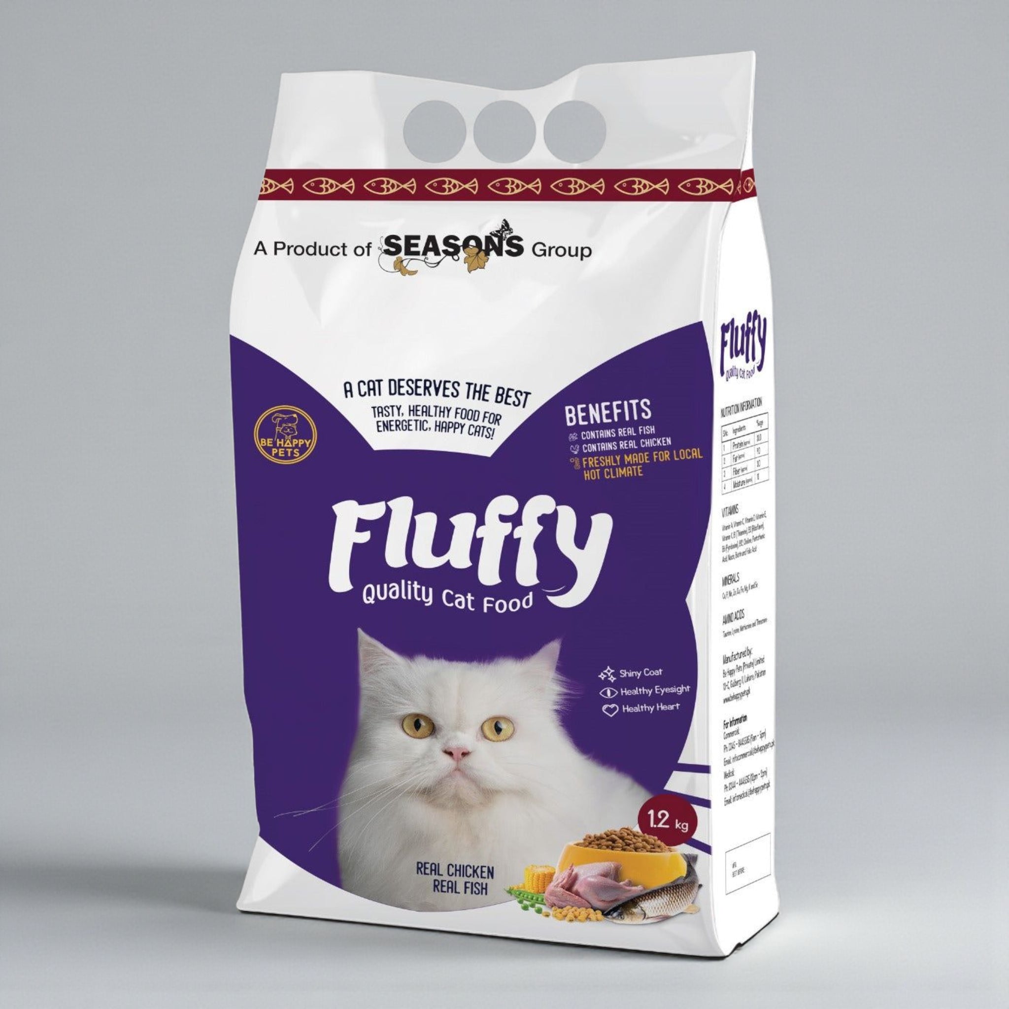 Fluffy Dry Cat Food.