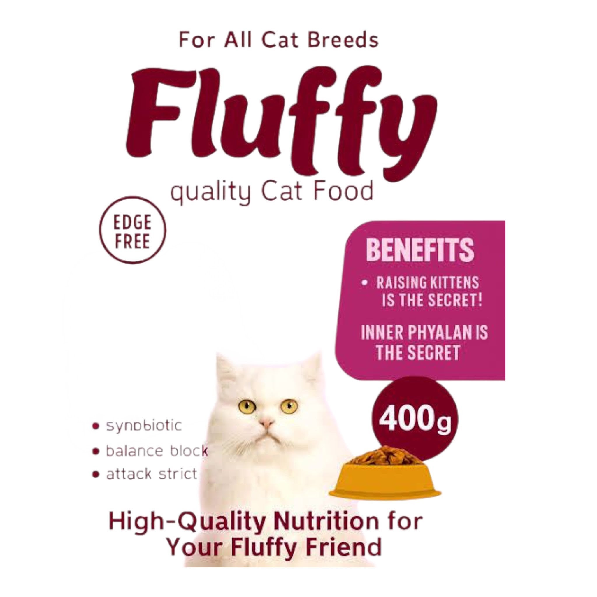 Fluffy Dry Cat Food.